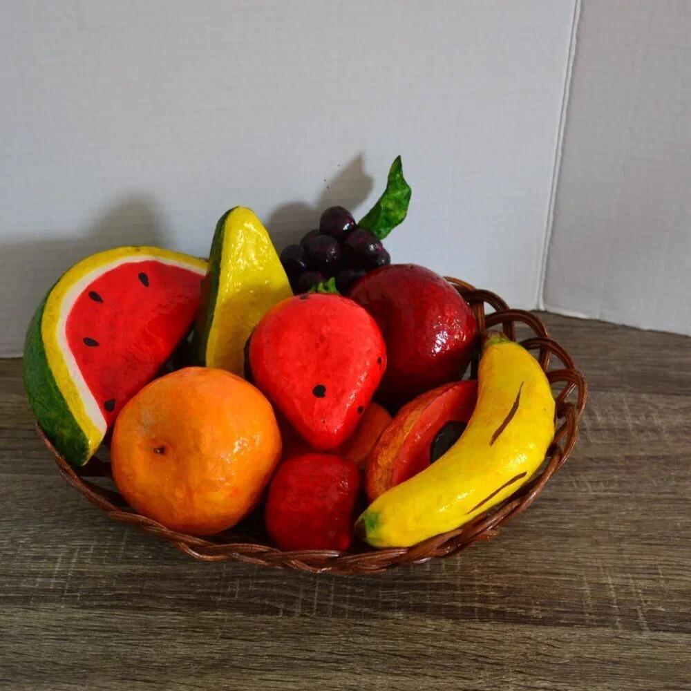 Vtg Paper Maché Fruit Bowl - Picture 3 of 7